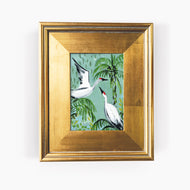 Cranes Among Palms Flight, Painting on Board