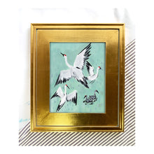 Load image into Gallery viewer, Cranes on Mint, Original Painting on Board