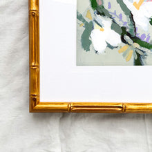 Load image into Gallery viewer, Framed Antiquity botanical art print by Hilly Holmes displayed in a traditional interior with gold frame