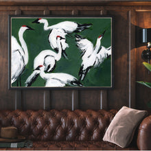 Load image into Gallery viewer, Sandhill Crane Grouping, Jade, Fine Art Print