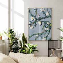 Load image into Gallery viewer, Flora Babylonica botanical wall art styled in an elegant interior with classic wall moulding