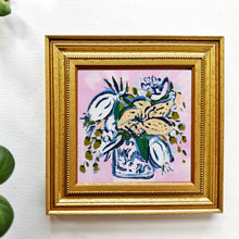 Load image into Gallery viewer, Floral Composition with Dragon Vase, Original Painting on Canvas Panel