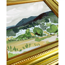 Load image into Gallery viewer, Gold Mountain Landscape, Original Painting on Canvas Board