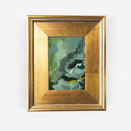 Olive Abstract in Greens, Painting on Canvas