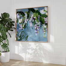 Load image into Gallery viewer, The Hanging Garden floral wall art styled in a traditional interior with natural wood frame