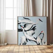 Load image into Gallery viewer, Sandhill Crane Grouping on Light Blue, Fine Art Print