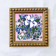 Pinky and White, Original Painting on Board