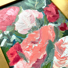 Load image into Gallery viewer, Floral in Crimson and Clover, Original Oil Painting on Panel