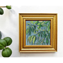Load image into Gallery viewer, Vine Study original botanical painting by Hilly Holmes featuring layered green foliage and expressive brushwork in a gold frame