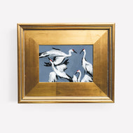 Sandhill Crane Grouping on Dutch Blue