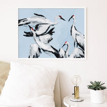 Load image into Gallery viewer, Sandhill Crane Grouping on Light Blue, Fine Art Print