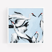Load image into Gallery viewer, Sandhill Crane Grouping on Light Blue, Fine Art Print