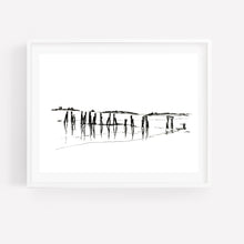 Load image into Gallery viewer, Coastal Line Drawing, West Beach, Fine Art Print